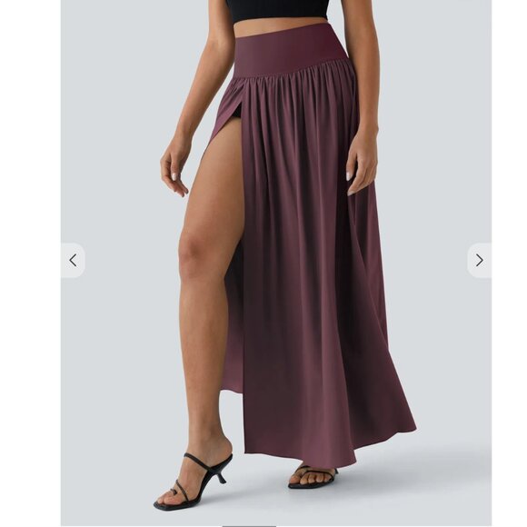 NWT Halara Breezeful™ High Waisted Split 2-in-1 Flowy Quick Dry Skirt Amaranth - Picture 4 of 14